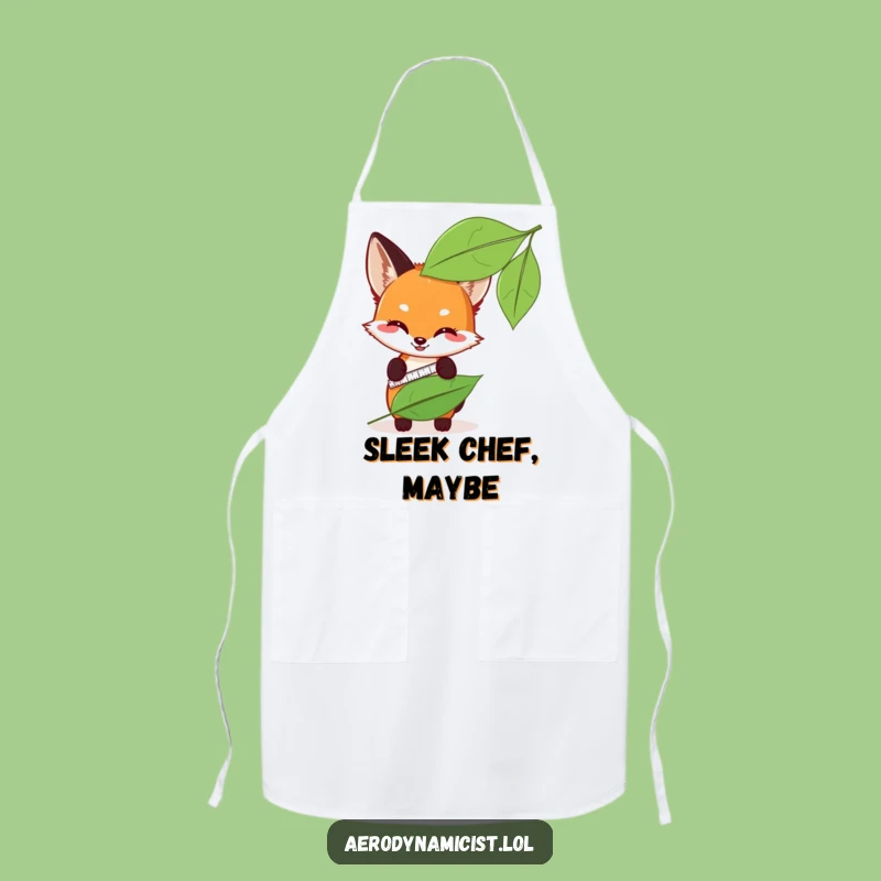 Funny Fox Cub Leaf Measuring Apron: Cook Up Some Laughs in Style!