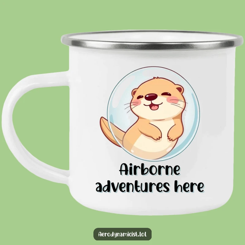 Funny Otter in Bubble Camping Mug: Adventure Calls with This Air-Propelled Design