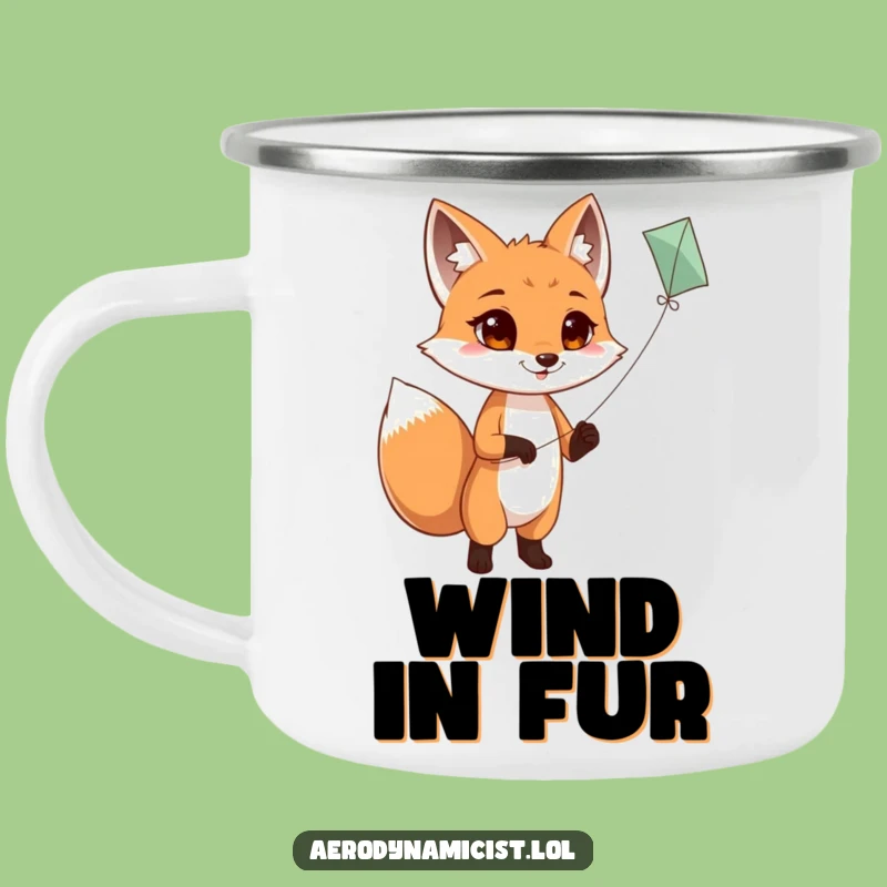 Funny Fox Kite Flying Camping Mug: Adventure Fuel for Determined Explorers