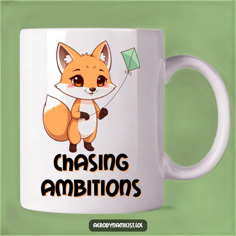 Funny Fox Kite Flying Mug: Determined Joyful Pet Gift for Fox Lovers