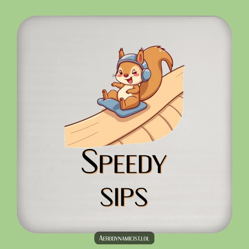 Funny Squirrel Helmet Coaster: Protect Surfaces with Ramp-Riding Fun