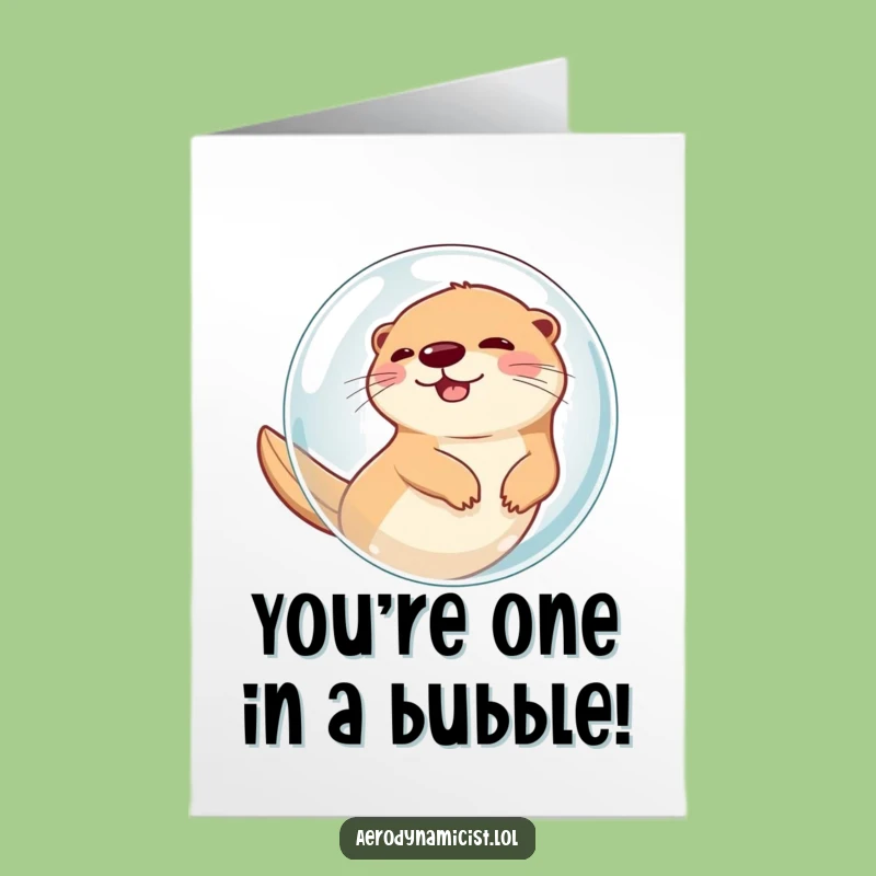 Free Printable Otter Bubble Card - Congrats on Your Fast Journey!