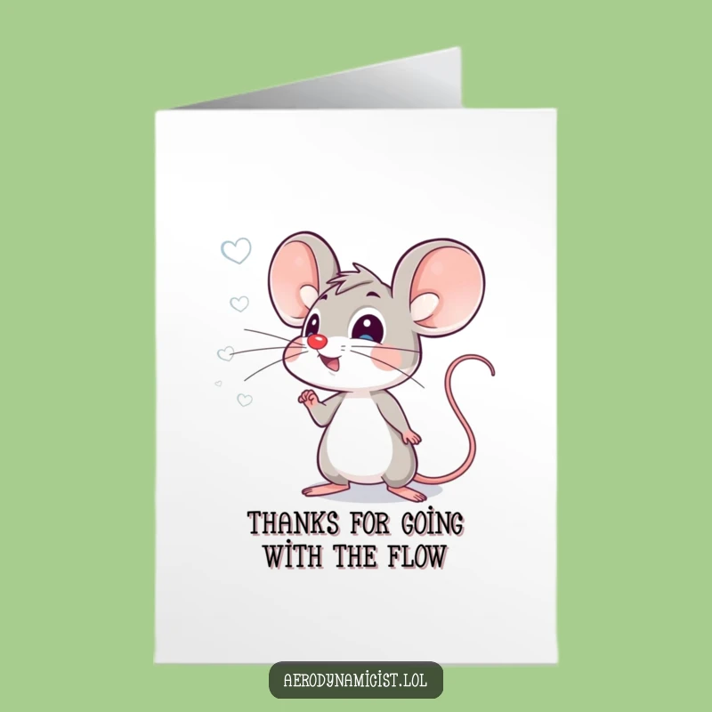 Free Printable Mouse Thank You Card: Energetic Ear Mouse Appreciation Gift