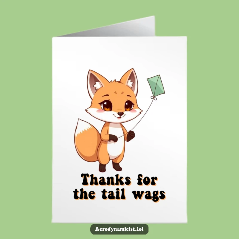 Free Printable Fox Kite Card - Thanks for Helping Me Soar!