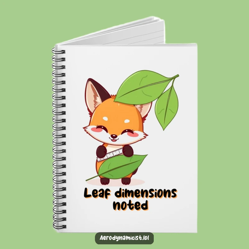 Funny Fox Cub Leaf Measuring Notebook: Jot Down Ideas with a Smile!