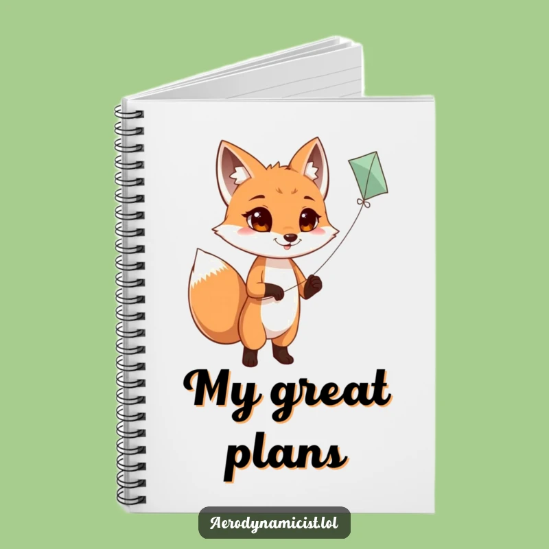 Funny Fox Kite Flying Notebook: Capture Adventures with This Determined Design