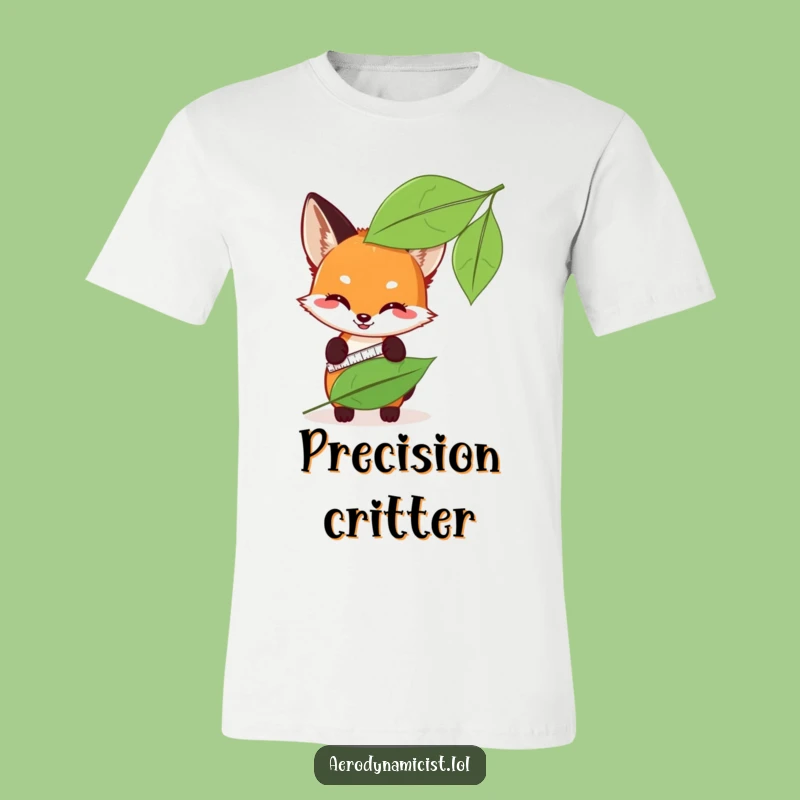 Funny Fox Cub Leaf Measuring T-Shirt: A Hilarious Outfit for Nature Enthusiasts!