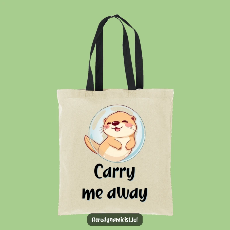 Funny Otter in Bubble Tote Bag: Carry Your Laughs with This Air-Propelled Design