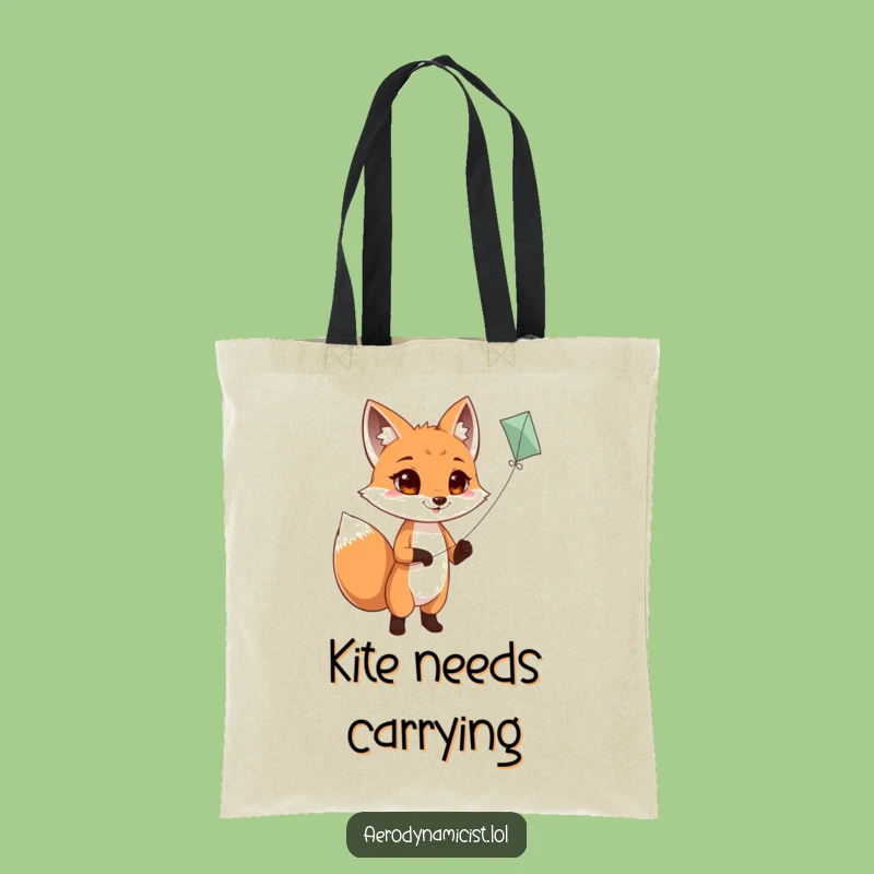 Funny Fox Kite Flying Tote Bag: Carry Your Adventures with This Playful Design